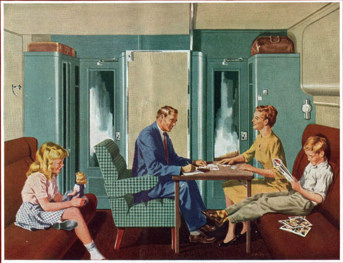 Original reference: Olympian Hiawatha bedroom illustration from the Milwaukee Road brochure