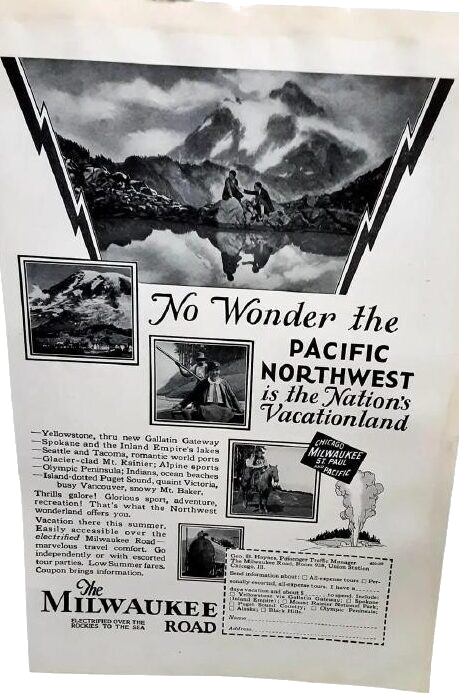 Milwaukee Road Pacific Northwest Vacationland ad