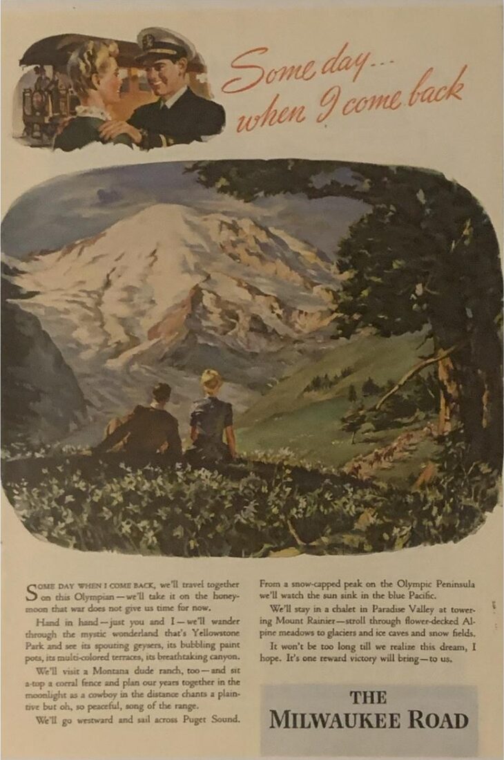 Some day when I come back, Milwaukee Road ad